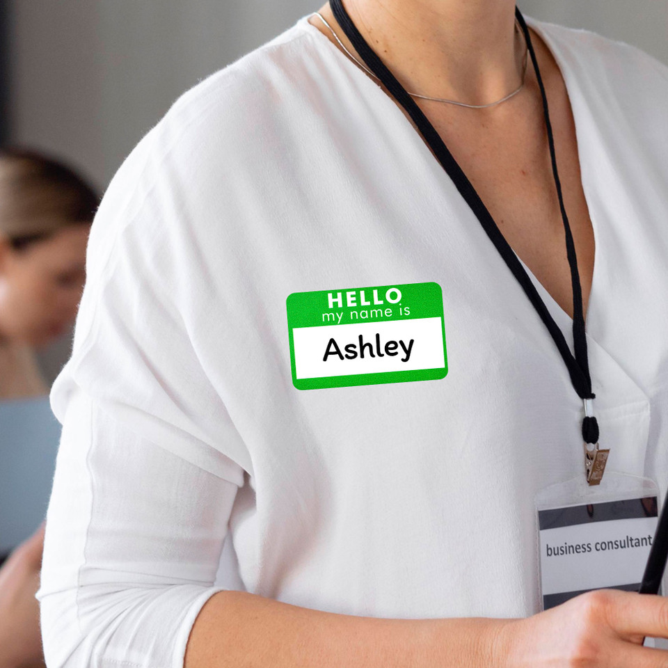 "Hello My Name Is" Vinyl Name Tags 6 pieces