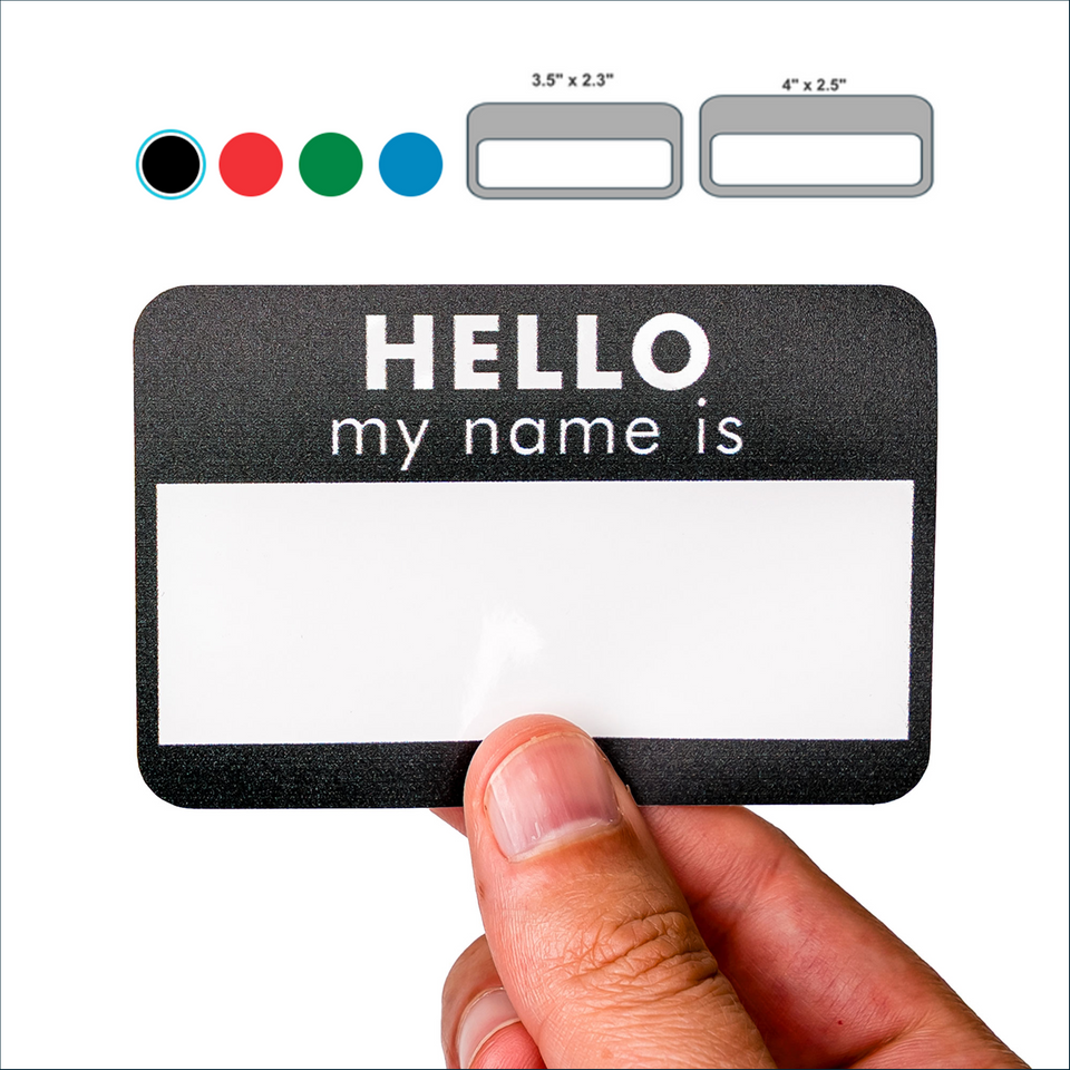 "Hello My Name Is" Vinyl Name Tags 6 pieces