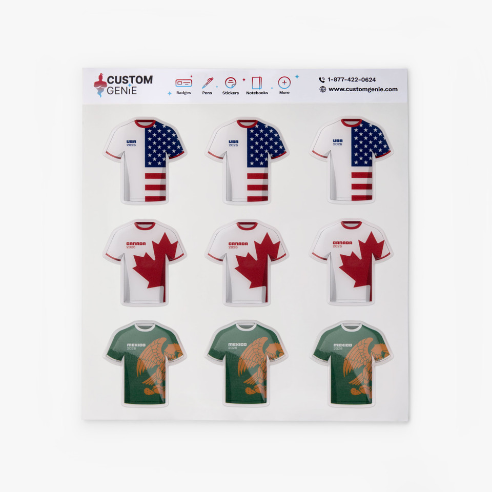 Premium 2.5" Soccer Jerseys (9 Stickers)