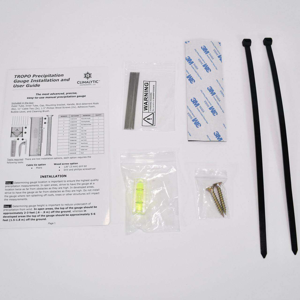 TROPO 4inch Precipitation Gauge FREE U.S. Shipping Premium CoCoRaHS Gauge