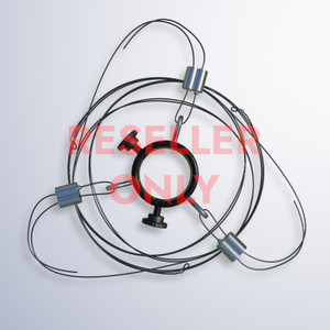 Adjustable guy-wire tie down cable collar kit for pole mount stabilization.