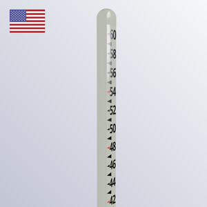 A stake with 1 inch markings up to 60 inches.