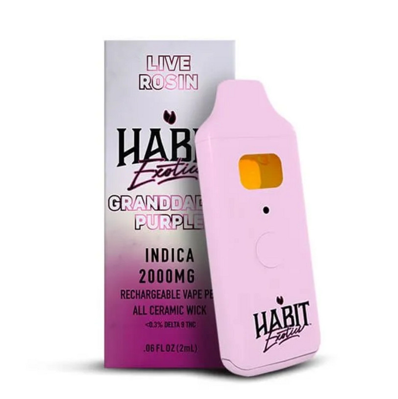 Taste the Joy of Wellness with the Live Rosin THCA 2g Disposable - Granddaddy Purple