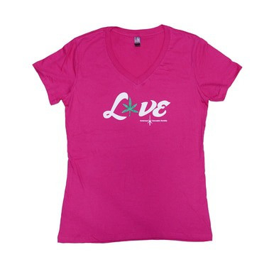 Large Love Weed Pink Shirt