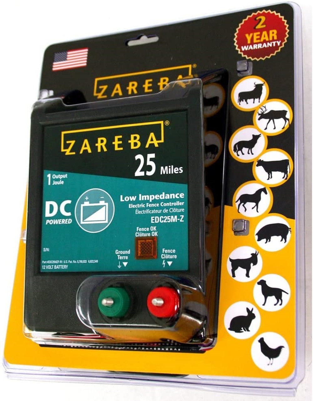 Zareba DC Electric Fence Charger, 25 mile