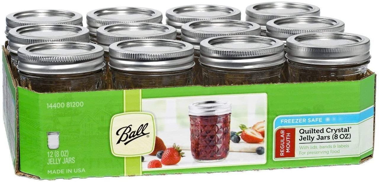 8 oz Mason Glass Jars - CASE OF 12 with lids *Inventory Clearance*