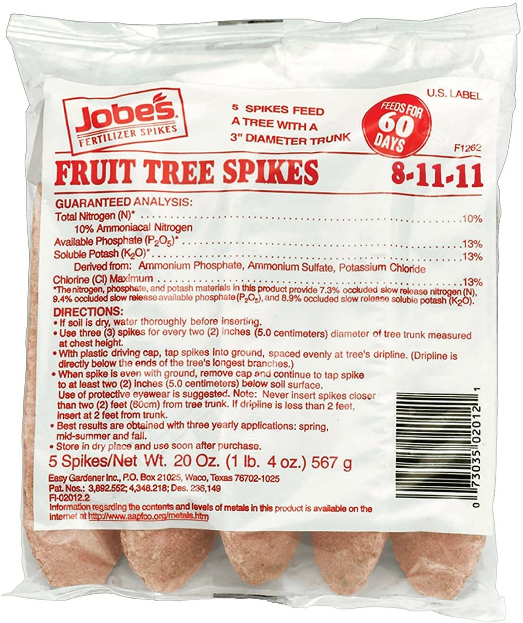 Jobes Fertilizer Fruit Tree Spikes, 5 PC