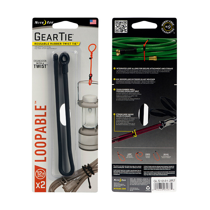 Nite Ize Gear Tie Loopables, Black