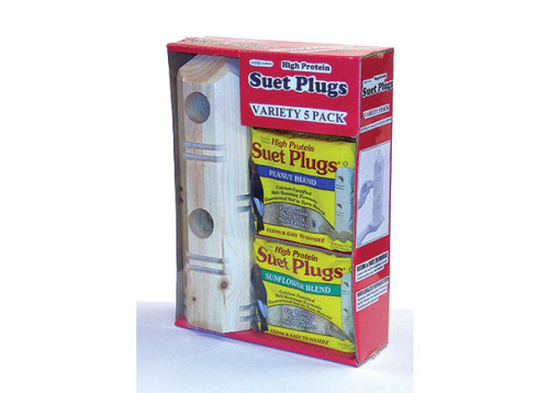 Wildlife Sciences Suet Plug Variety Pack w/Feeder, 5pc