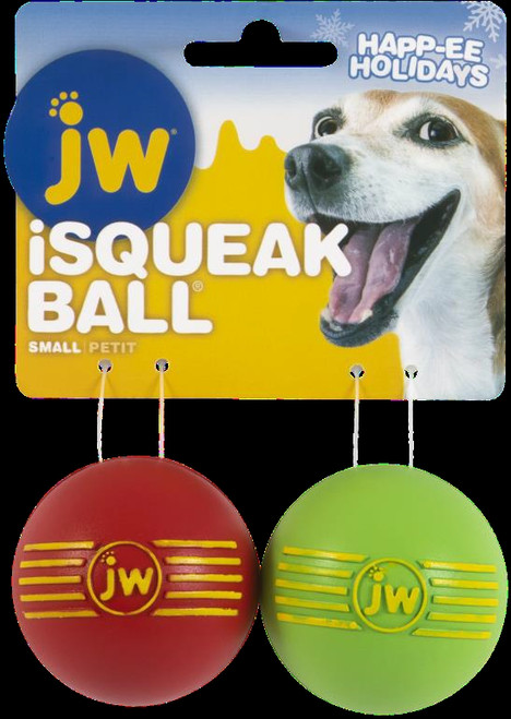 JW Holiday iSqueak Ball Small, 2pk