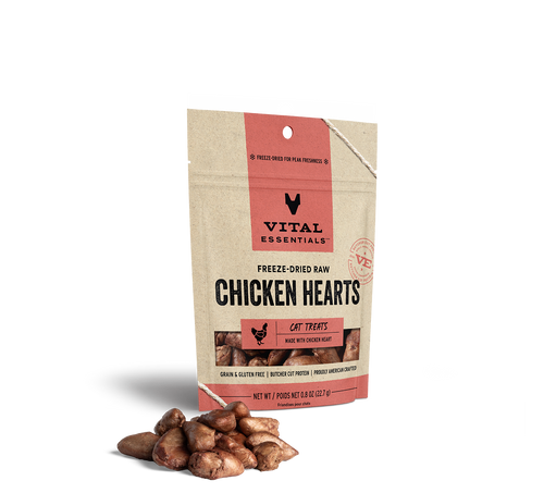 Vital Essentials Cat Freeze Dried Chicken Hearts