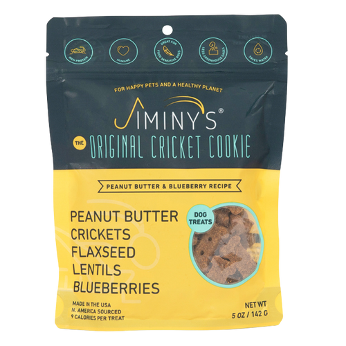 Jiminy's Cricket Peanut Butter and Blueberry Recipe Dog Treats, 5oz