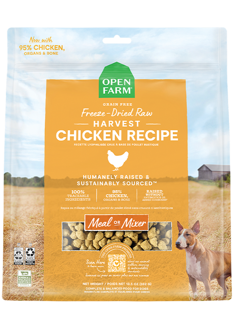 Open Farm Harvest Chicken Freeze Dried Raw Dog Food, 13.5z