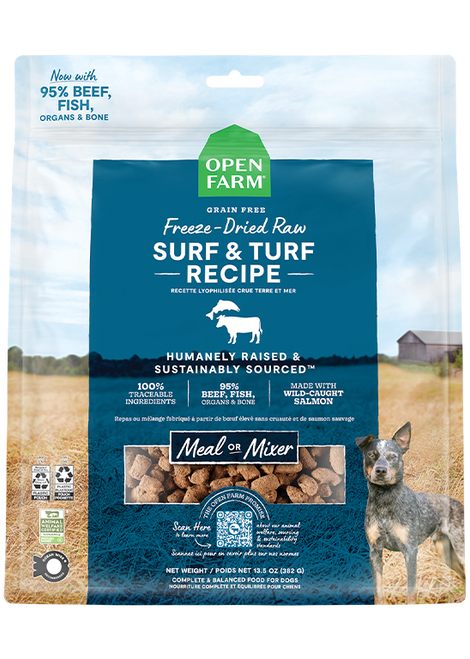 Open Farm Surf & Turf Freeze Dried Raw Dog Food, 13.5z