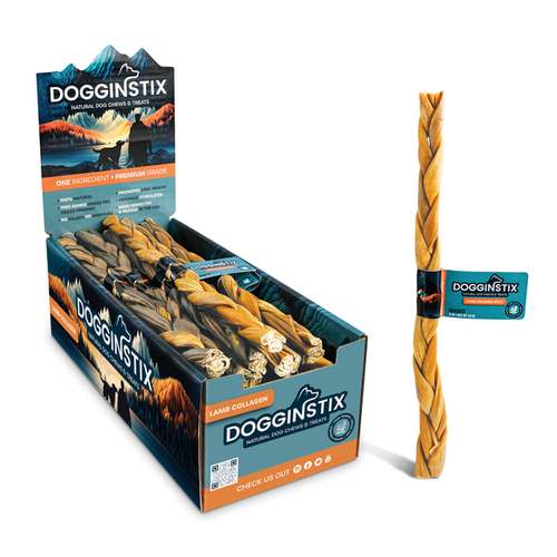 Dogginstix Braided Lamb Collagen 12" Dogginstix Braided Lamb Collagen 12"