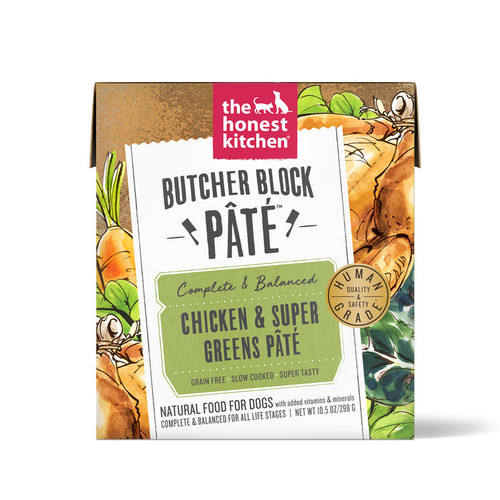 The Honest Kitchen Chicken & Super Greens Butcher Block Pate, 10.5z