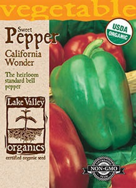 Lake Valley Pepper (Sweet) California Wonder Green Bell Organic Seed