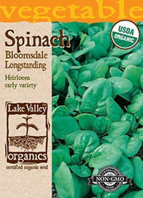 Lake Valley Spinach Bloomsdale Longstanding Organic Seed