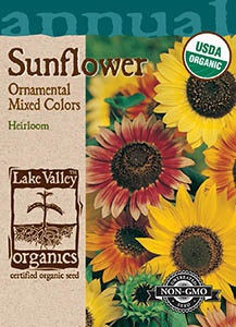 Lake Valley Sunflower Dwarf Mixed Colors Organic Seed