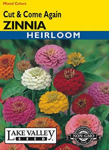 Lake Valley Zinnia Cut & Come Again Mixed Colors Seed