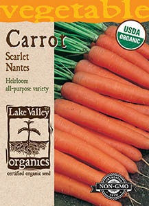 Lake Valley Carrot Scarlet Nantes Organic Seed