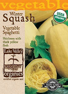 Lake Valley Squash (Winter) Spaghetti Organic Seed