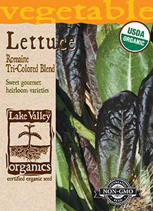 Lake Valley Lettuce Romaine Tri-Colored Blend Organic Seed
