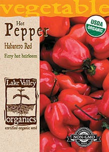 Lake Valley Pepper (Hot) Habanero Red Organic Seed