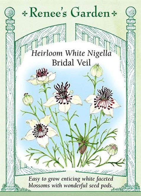 Renee's Garden 'Bridal Veil' Heirloom White Nigella Seed