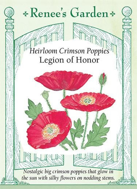 Renee's Garden 'Legion of Honor' Heirloom Crimson Poppies Seed