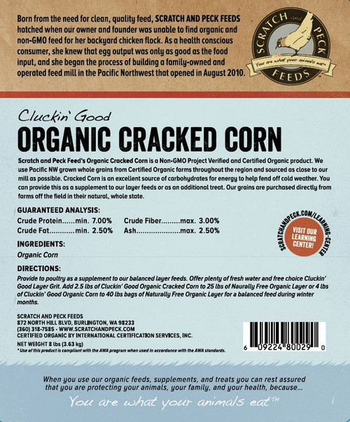Scratch & Peck Organic Cracked Corn, 40lb