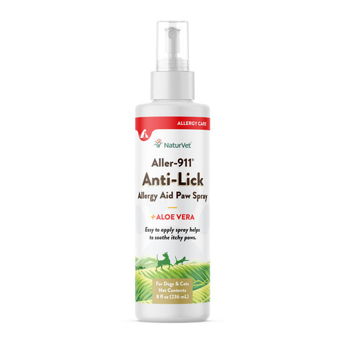 NaturVet Aller-911 Anti-Lick Paw Spray, 8oz