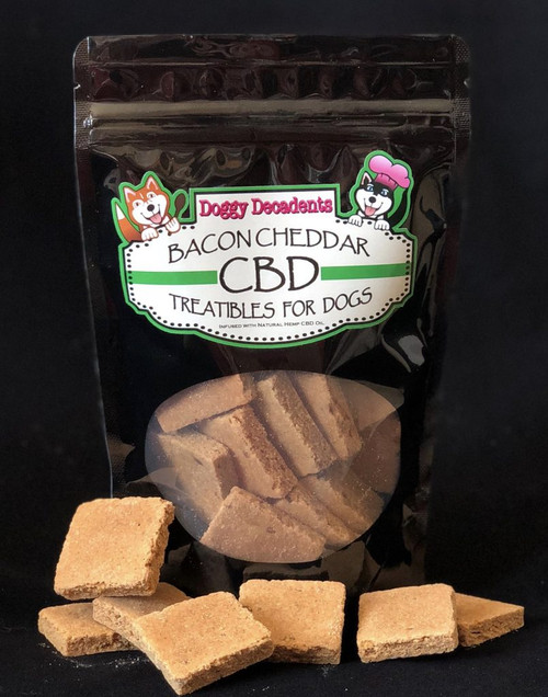 Doggy Decadents Bacon and Cheddar CBD Treats, 5mg