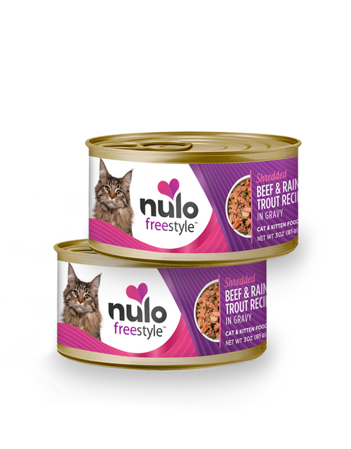 Nulo Freestyle Shredded Beef & Rainbow Trout Recipe in Gravy, 3oz