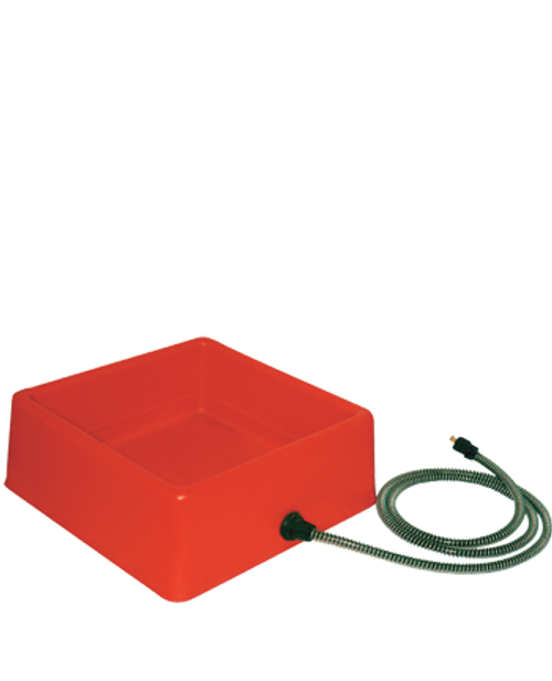 Square Heated Bowl, Red