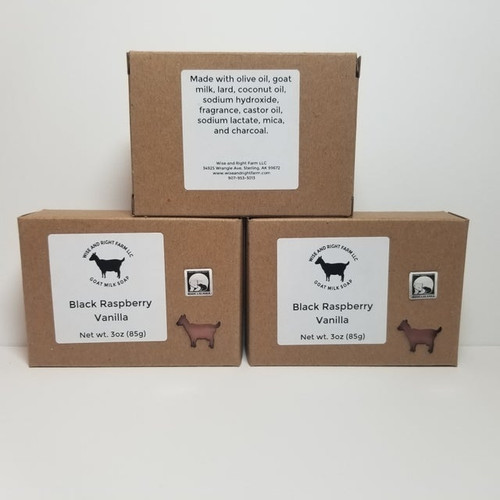 Wise & Right Farm Goat Milk Soap Black Raspberry Vanilla