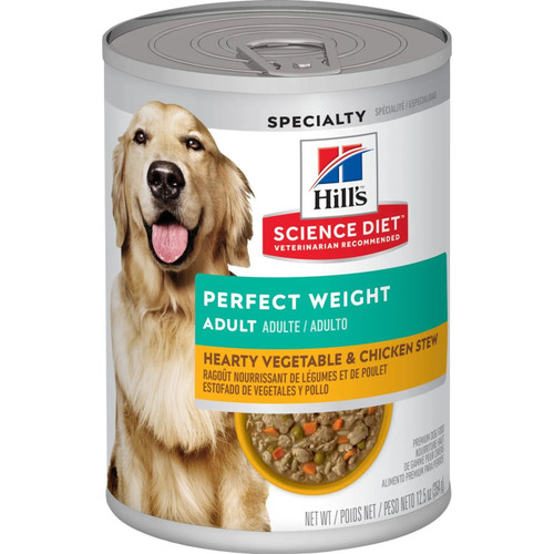 Science Diet Adult Perfect Weight Hearty Vegetable & Chicken Stew Dog Food, 12.5 oz