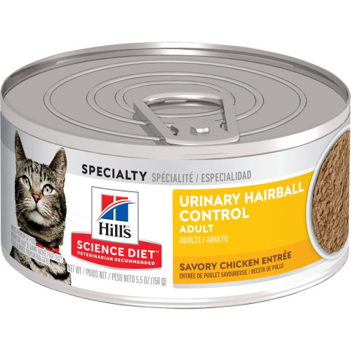 Science Diet Adult Urinary Hairball Control Savory Entree Cat Food, 5.5 oz