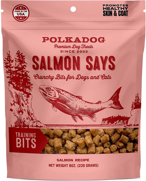 Polkadog Salmon Says Training Bits, 8 oz