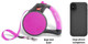 WIGZI Durable Gel Handle Comfort Grip Retractable Dog Leash, Pink