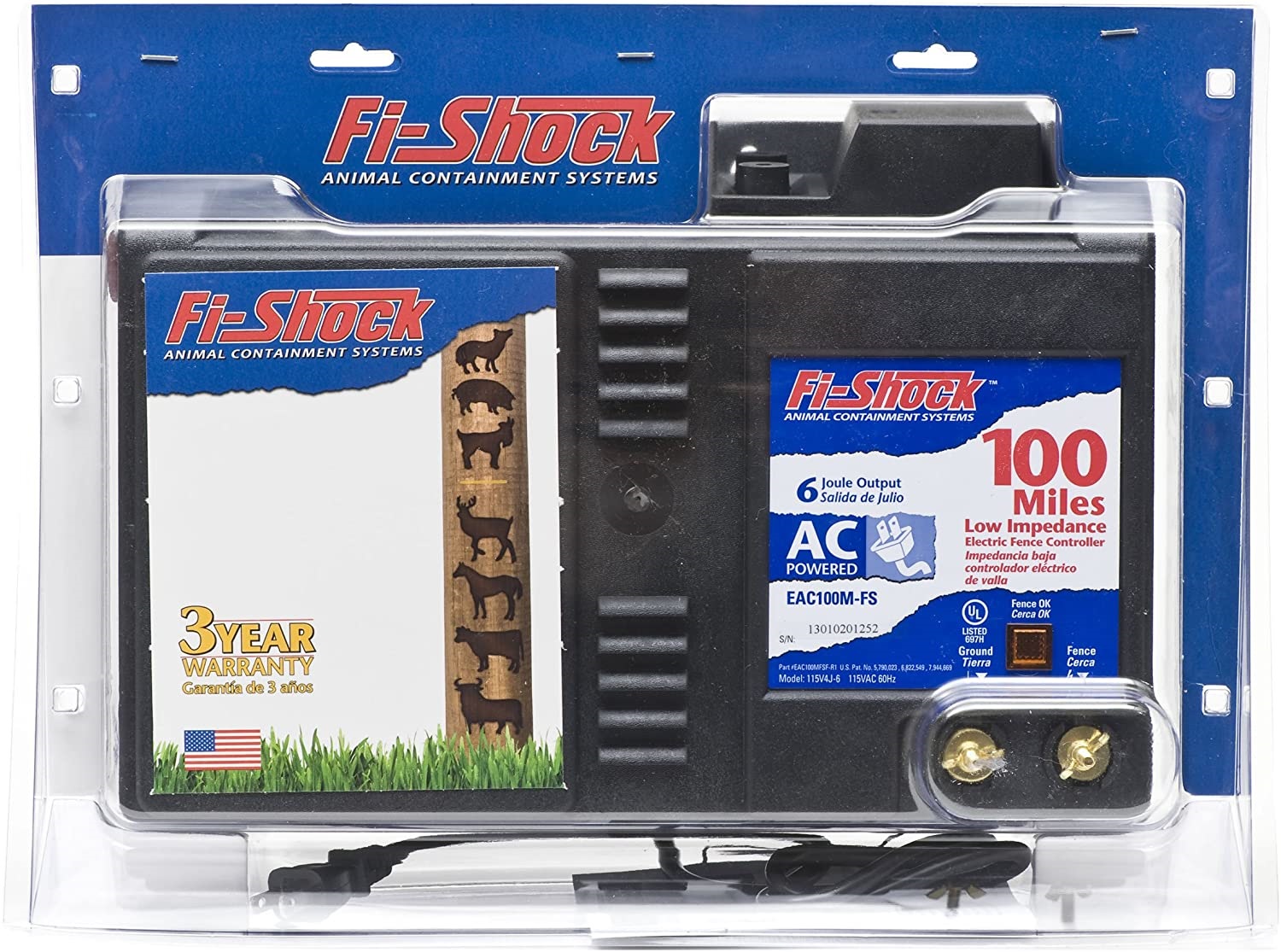 Fi-Shock AC Electric Fence Charger, 100 mile