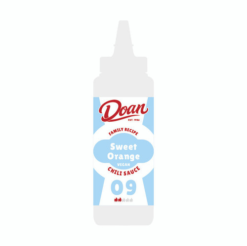 Doan 09 Sweet Orange Chili Sauce bottle, fresh orange chili sauce with medium heat and citrus flavor