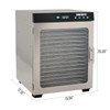 BigBite® 16-Tray Stainless Steel Dehydrator Dimensions
