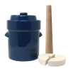 2L Blue Crock Fermenting Kit with crock, stomper, and weights