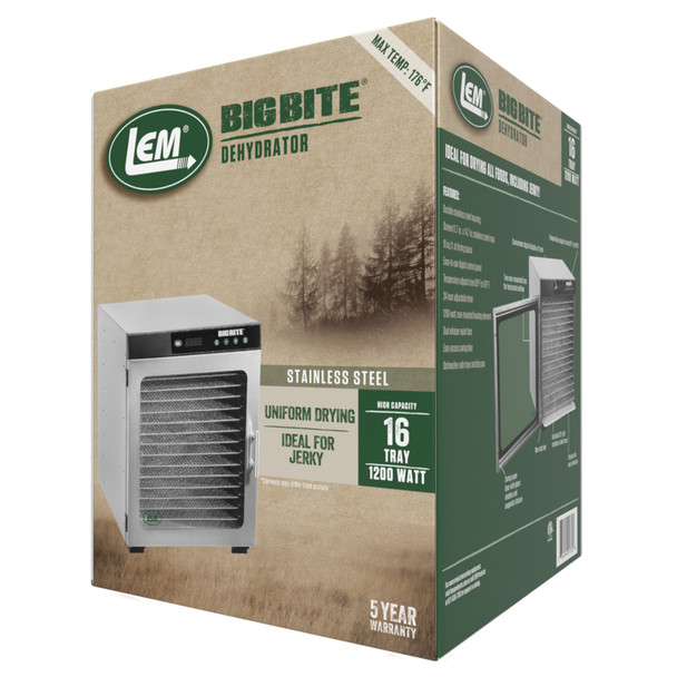 BigBite® 16-Tray Stainless Steel Dehydrator Packaging