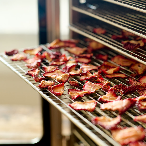 BigBite® 16-Tray Stainless Steel Dehydrator Tray with Strawberries