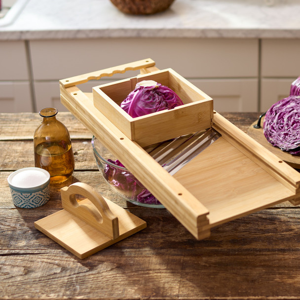 Triple Blade Cabbage Cutter with Cabbage