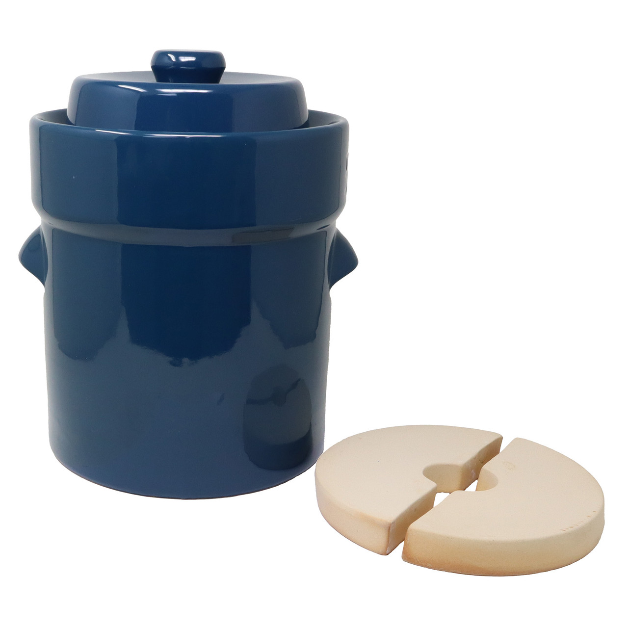 Traditional Style Water- Seal Crock Set - Blue