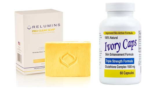 Relumins Yellow Acne Clear Soap + Ivory Caps Glutathione Skin Enhancement  Formula - You Look Light Canada