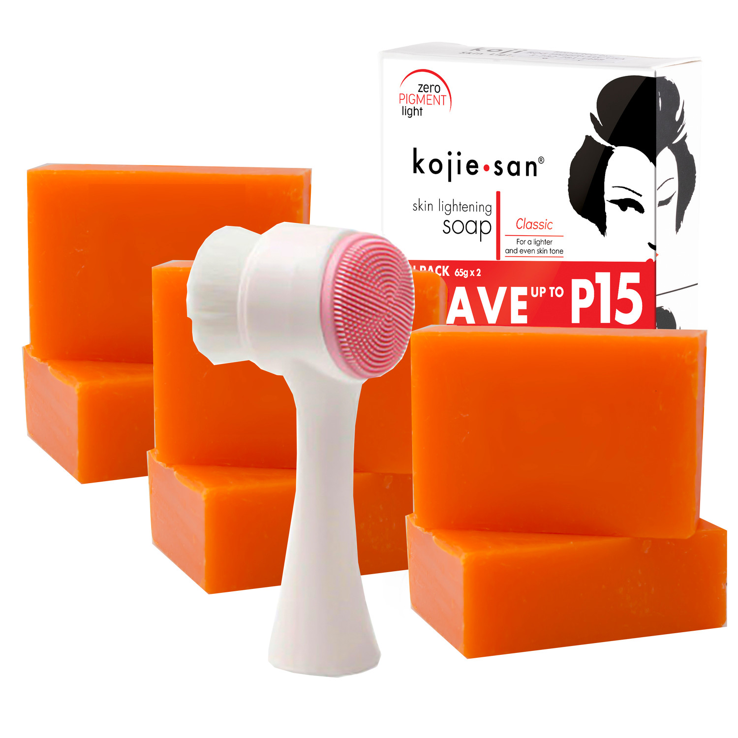 6 Bars of Kojie San Skin Lightening Kojic Acid Soap 65g- and